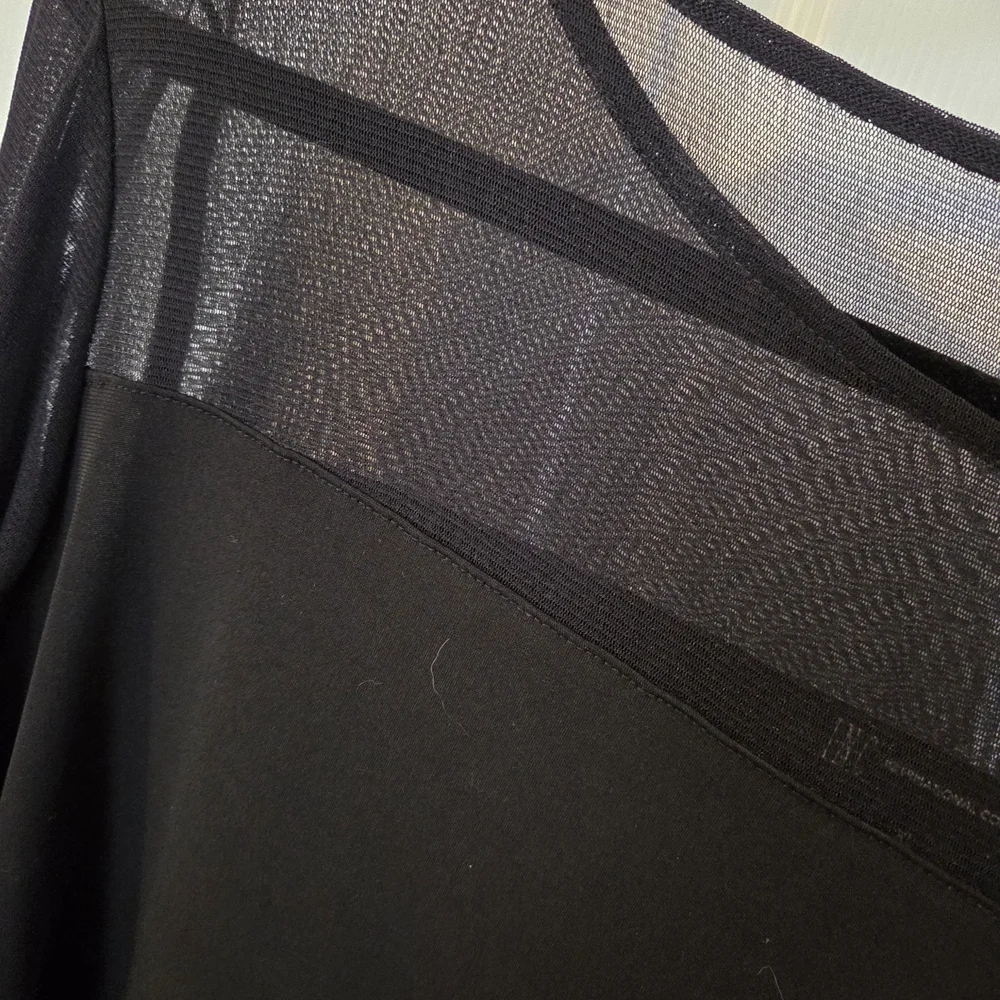 INC International Concepts Sheer Sleeve Black Top - Picture 2 of 4